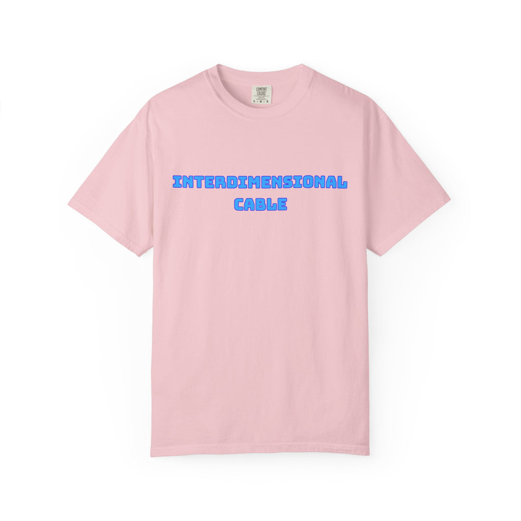 Interdimensional Cable T-shirt | Retro Blue Sci-Fi Text